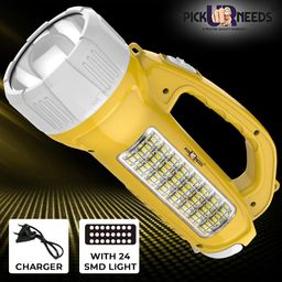 Pick Ur Needs Long Range Search Rechargeable Emergency Torch LED Light 100W + 24 SMD LED Side Lights image 4