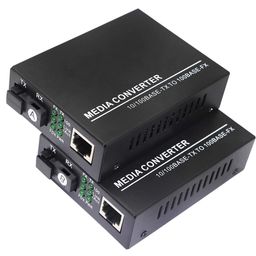 hanutech Fast Ethernet to Converter 10/100Mbps RJ45 Port to 100Base-FX Single-Mode Fiber SMSF up to 20 Kms - 1 Pair image 1