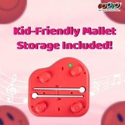 Gooyo 1503 Non Battery 2 in 1 Mini Piano and Xylophone Toy with Colorful Keys & 2 Mallets for Babies/Girls/Boys/Kids/Gifts | Red Color (Battery Not Required) image 3