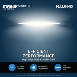 Halonix 20W LED Cool White Batten, Pack of 2, (Streak Squar) image 3