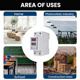 esysense inspire sensing ESYSENSE | Automatic Single Phase Voltage Protector (Adjustable Setting) Protection with Auto Re-Connect LED Display Standard Din-Rail Mounted 220V, 63A (Voltage Protector) image 5