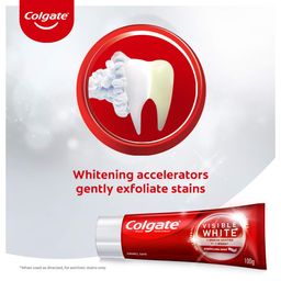 Colgate Visible White, teeth whitening Toothpaste with sparkling mint - 100gm image 3