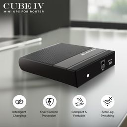LAPCARE Cube IV Mini UPS for WiFi Router| Up to 4 Hours PowerBackup |Router UPS Compatible with 12V <2A Routers, FTTH, Modem, Set Top Box, Automatic Switching| Battery 4000mah & Smart Charging image 3