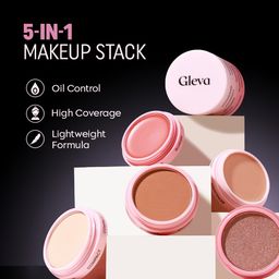 Gleva 5 In 1 Makeup stack With Concealer, Bronzer, Blusher, Compact & Highlighter Smooth & Blendable Formula - Travel Friendly, Quick & Easy to Use (Medium) image 3