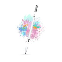 elfora 4-in-1 High Precision Universal Capacitive Stylus Pen for Touch Screens with Pen Functionality | Lightweight Aluminum Body | Fine Point Disc Tip | Compatible for iOS, Android & Windows (White) image 1