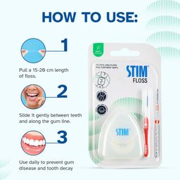 STIM Floss | Refreshing Mint Flavour | Cleans widest gaps between teeth (Pack of 3) image 3