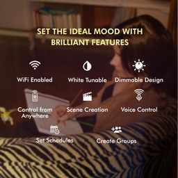 Wipro Wipro Next Smart Wi-Fi 20W CCT LED Batten, LED Smart Tube Light, White Tunable, Dimmable, Compatible with Amazon Alexa and Google Assistant , Pack of 1 image 3