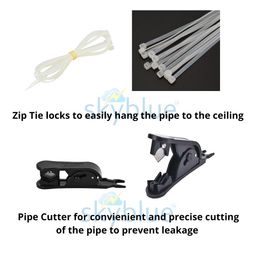 skyblue DIY Fogger Kit for Dairy Farm, Garden and Home Fogging Machine for Cooling with 10 Nozzles, 100 GPD Pump, 15 Meter Pipe, UF Filter, and Pipe Cutter image 3