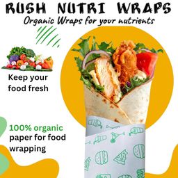 rush note books Rush Premium 50 Mtr Nutri Wrap Food Wrapping Paper Roll with Sealing Sticker, Non-Sticky Butter Paper Roll for Roti Use as Parchment Paper for baking cake, Kitchen Roll Paper or roti clothes wrap image 2