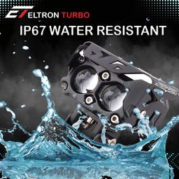 ELTRON TURBO Waterproof 2 Year Warranty Super High Bright Dual Lens Mini Driving Power Fog Light Universal All Motorcycle, Bike, Cars Projector Light 2 Color White & Yellow Pack of 2,12V DC 145W Each image 5