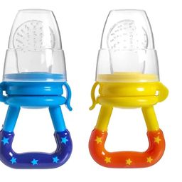 jeerzone Baby Fruit Feeder – Silicone Food & Fruit Nibbler with Extra Mesh, Soft Pacifier Feeder & Teether for Infants, Bunny Design (Blue) image 1