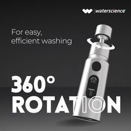 WaterScience Tap Extension for Kitchen Sink | 3 Flow Modes | Flexible Faucet Extender for Taps | Aerators for Water Tap | Upto 80% Water Saving - Compact image 2