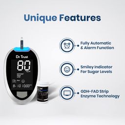 dr trust Dr TrustFully Automatic Blood Sugar Testing Glucometer Machine with 10 Strips(Black) image 3