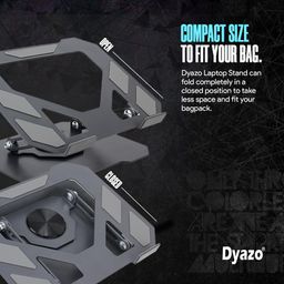 Dyazo Foldable Laptop Stand with 360° Rotating Base | Multi-Angle & Height Adjustable Design | Carbon Steel Build with Non-Slip Pads | Compatible with MacBook, Dell, HP & Laptops Upto 15.6 inch (Grey) image 4