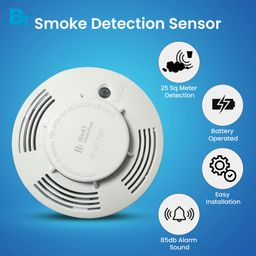Blackt Electrotech BT35 DIY Smoke Detection Sensor System with Alarm 85 dB Easy Installation and Maintenance Free for Small Family, Hotel, and Apartment (White) image 2