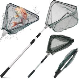 proberos Proberos® Fishing Net,Foldable 36-66 inch Telescopic Fishing Landing Net with Aluminum Alloy Handle for Ponds Carp Trout Fishing image 1