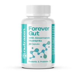 Nutrazen Forever Gut, Probiotic for Digestive Health, L-Glutamine, 50 Billion CFU, 18 Strains of Beneficial Bacteria, 30 Capsules for Adults image 1