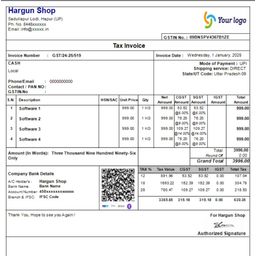 Hargun Shop GST Invoice Software With GSTR1 Report Lifetime Validity - Software for Windows | Latest Version (Email Delivery in 2 hours- No CD) image 3