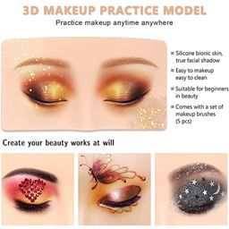 generic Eye Make Up Practice Dummy | Make Up Practice Face Board | Silicon Make up Face Practice Skin Board | For Beginners and Make Up Artists | Beginner Makeup Artist The Perfect Makeup pack of 1 image 4
