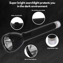 JACKCLEEN ™ 1 Km Lithium Battery Long Range Led Torch Light Rechargeable & Dual Battery Best Torch (Black, 25 cm, Rechargeable) image 3