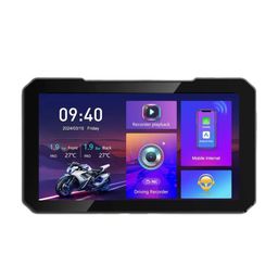 alien Universal Motorcycle 5" Screen CarPlay & Android Auto, TPMS GPS Navigation, Waterproof Touch Screen, Both Side Cameras, Free SD 64GB Non Removable Screen from Mount. Service Support No.9953754591 image 1