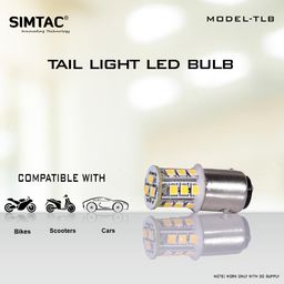SIMTAC 3 Year Warranty 360° Reflecting Tail Light Led Bulb For Bike Scooter&Cars,White image 2