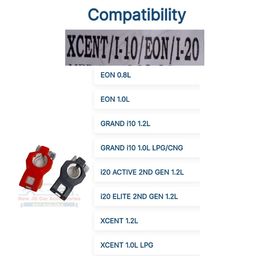 New JD Car Accessories,For Hyundai Xcent/i10/i20/EON Car Black and Red automotive Car Battery Terminal M6bolt Adjustable Clamp Clip Connector 2 Pieces image 3
