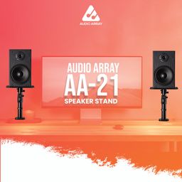 Audio Array AA-21 Desktop Mount Speaker Stands | 15KG Capacity | Height, Tilt & Rotation Adjustable | Smart Cable Management | for Sound Editing, Gaming, Music Production | Black (Set of 2) image 2