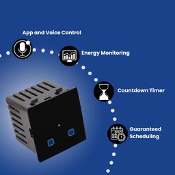 Dizihomes Touch 2 Port WiFi Smart Switch (Each Port with 6A Capability), Execute Schedule Even if no Internet, Compatible with Alexa/Google Home (Black) image 4