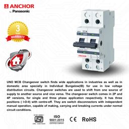 Anchor by Panasonic 98082 UNO Series 32 Ampere Dual Pole Change Over Switch Circuit Breaker Safe Reliable Protection image 3