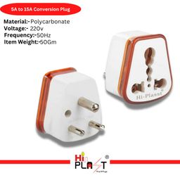 hi plasst pins n plugs HI-PLASST 6 amp to 16 amp Converter Plug or 6a to 16a Converter Plug Useful for 16a Extension Board with 16 amp Socket and 16 Ampere Plug Top, A/C,Refrigrator,etc 230 Volt AC.(Orange,1 Piece) image 4