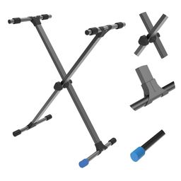 Chetty TT11 Keyboard Stand - X type Sturdy, 11 Positions, Gear Locking, Adjustable Height, Fine Tuning - Matte Black Premium Piano Stand for Versatile Use image 1