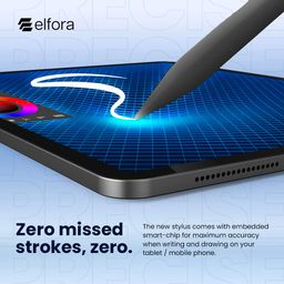 elfora Non-Bluetooth Universal Stylus Pen with Type-C Charging | Precision Digital Pen | Compatible with iPhone, iPad, Samsung, Android Tablets & Touchscreen Devices | (Black) image 5