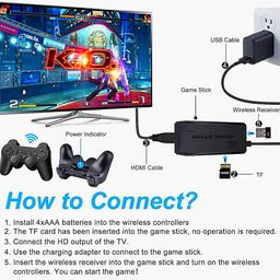 RUG Wireless Console Retro Video Game for TV- 4K Ultra HD |Video Game | Gaming Console| Retro Game Stick |Built-in 21000 +TV Game with Games & 64Gb,Retro Game Console, Plug & Play Video TV Game 4K Ultra Games| 9 Emulators|Dual-Player Setup|2.4G Wireless Game Stick for all age Group easy to use roller BLACK. image 4