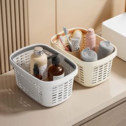 k.b. sales K.B.SALES Plastic Basket Small Pantry Organizer Basket Bins Rectangular Storage Tray Basket Container with Handle for Shelf Plastic Storage Basket for Fruits (Pack Of 1) image 3