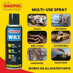 Waxpol WRX Multiuse 420 ml Multipurpose Spray, Lubricant, Rust Remover, Cleans Bike Chains, Squeak Noise Remover, Stain Remover, and Cleaning Agent (360 Multipurpose spray) image 3
