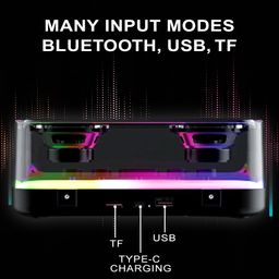 REMAXX Portable 10w Dual Bluetooth Speaker with 360° RGB Light Show | Keyboard Switch Design | FM Radio, SD/TF Card, USB | HiFi Wireless Speaker with TWS Connect, 7 Hours Playback Time (Bingo) image 3