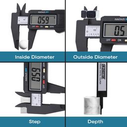 Bistilite Vernier Caliper Digital 150 mm/6-Inches LCD Display Caliper Digital Scale Measuring Tool Digital Depth Gauge Vernier Caliper Micrometer, Suitable for Precision Measuring Tools Carbon Fiber image 3