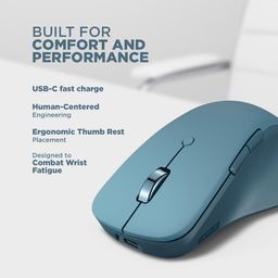 Lenovo Yoga Pro Mouse | Custom-programmable Buttons, Dual Device Connectivity, Dynamic Scroll Wheel, Righthanded Efficiency, Blue Optical Sensor Technology, USB-C, BT 5.0 | 3Yr Warranty, Tidal Teal image 4