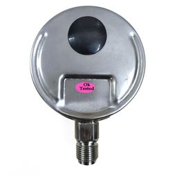 "Ji" Japsin Instrumentation Glycerin Filled Pressure Gauge, 4" Dial, SS 304 Case Bayonet Type & SS 316 L, Range 0 to 56 Kg/Cm2 With Dual Scale of 800 PSI, Direct Mounting Bottom Entry. 1/2" BSP Conn image 2