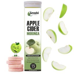 anaki herbal Anaki ACV Moringa Effervescent Tablets | Control Cravings I Apple Cider Vinegar, Cinnamon, Guggul I No Maltodextrin & No Added Sugar I Effervescent Tablets - Green Apple image 2