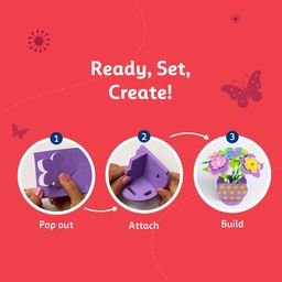 Fevicreate Build-n-Create Foam-Tastic Flower Bouquet Kit | Flower Making | Foam Craft | Develop Fine Motor Skills | Travel Friendly | Screen-Free Play | Gifting | Ages 5 + image 4