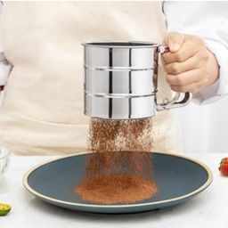 bigjane Stainless Steel Flour Sifter for Baking, Durable Mesh Sieve with Comfortable Handle, Atta Shifter (Semi Automatic) image 3
