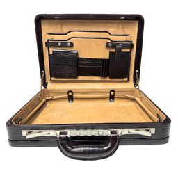 Premium Crocodile Pattern Leather Briefcase, Business Attache Case image 4
