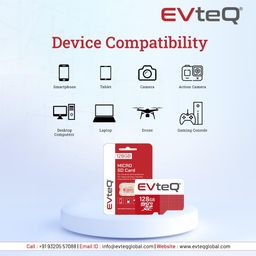 evteq microSDXC Memory Card | UHS-3 | Up to 140MB/s Read & Write Speed | High-Performance Data Transfer | Low Power Consumption | 4K Video Recording (128GB) image 3