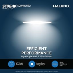 Halonix Streak Square 10-Watt LED Batten - Pack of 2 (Cool White) image 3