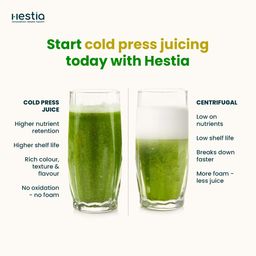 hestia appliances Hestia Nutri-Max Professional Cold Press Slow Juicer, 240 W motor | Patented Auger technology for 3x more juice | 3 Strainers for Juices, Sorbets, Nut Milk, etc | Longest warranty, easy usage | Grey image 2