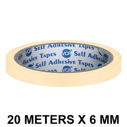 VCR Masking Tape - 20 Meters in Length 06mm / 0.25" Width - 1 Roll Per Pack - Easy Tear Tape, Best for Carpenter, Labelling, Painting and leaves no residue after a peel. image 2