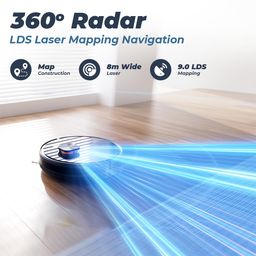 Flexnest 3-in-1 Laser Robot Vacuum Cleaner, 2024 New Launch, Powerful Suction, Long Battery, Advanced Navigation Technology & Smart Mapping - Black image 3