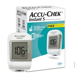 Accu-Chek Instant S Blood Glucose Glucometer Kit with Vial of 10 Strips, 10 Lancets and a Lancing device FREE for Accurate Blood Sugar Testing image 1